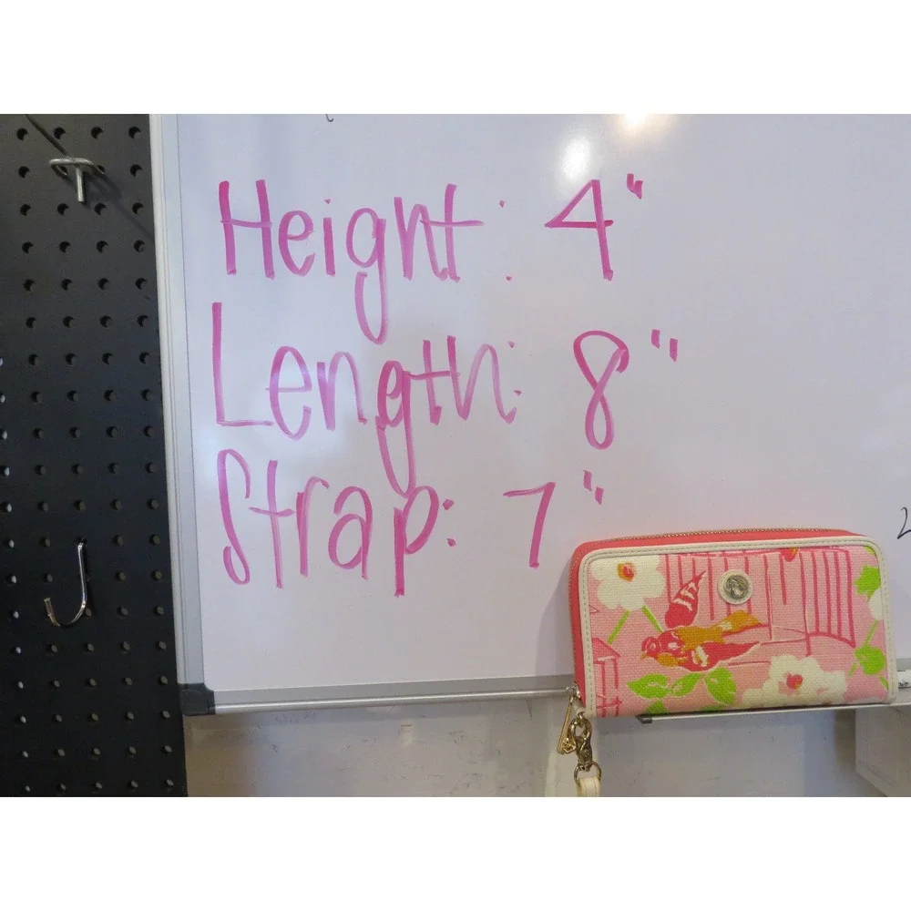 SPARTINA 449 Pink Floral Wallet Wristlet Linen Leather EUC - Picture 8 of 8